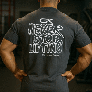 GYMANIAK SHIRT AND SHORT SIZE XLARGE NEVER STOP LIFTING