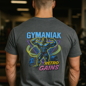 GYMANIAK RETRO GAINS HEAVYWEIGHT TSHIRT SIZE LARGE