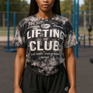 GYMANIAK LIFTING CLUB WOMANS OVERSIZED TSHIRT AND SHORT TIE DYE SIZE MEDIUM